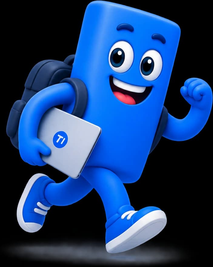 Mascote oficial da Emprego TI apresentando o envio do Perfil Profissional